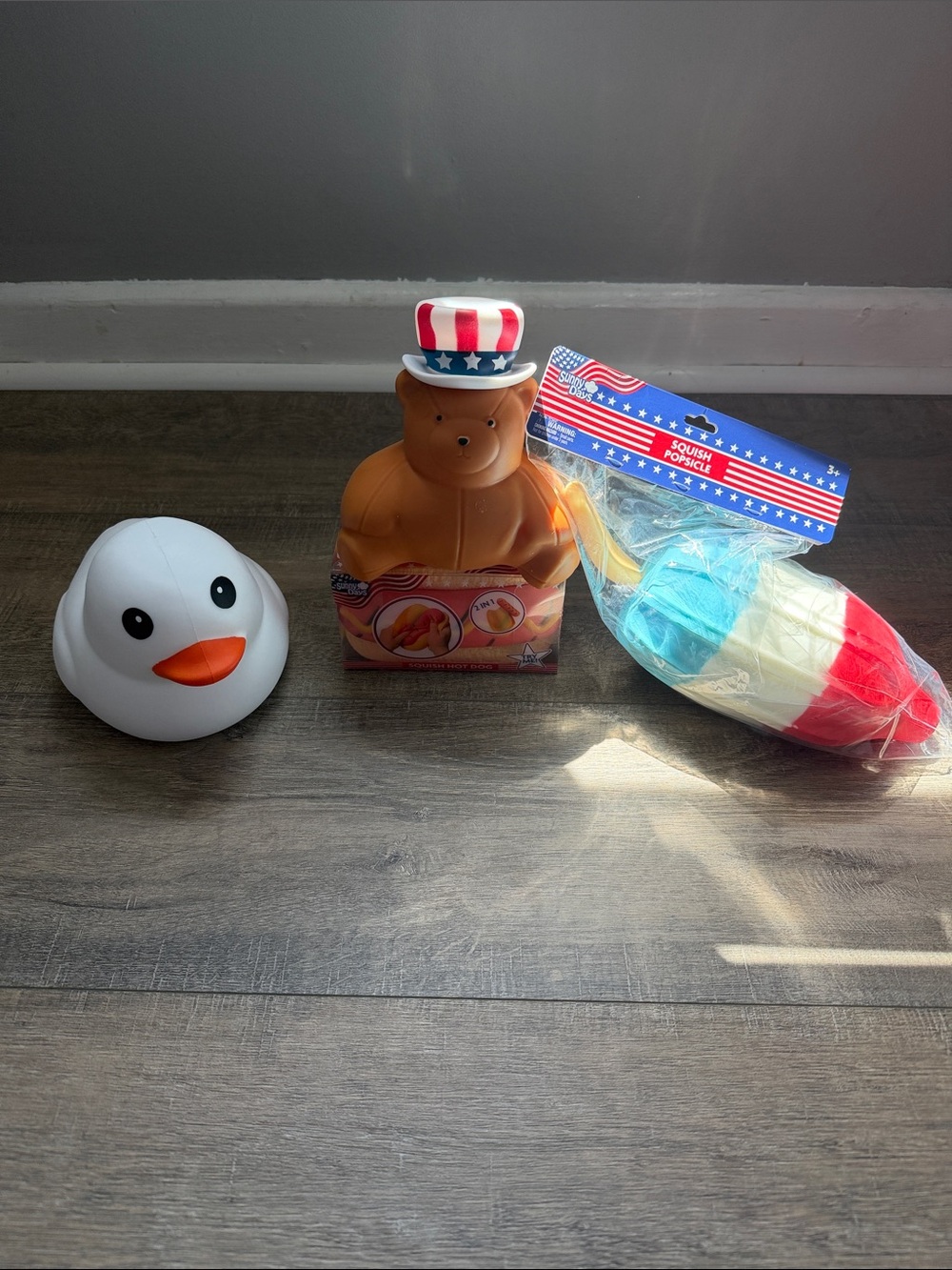 NEW SUNNY DAYS PATRIOTIC BEAR | POPSICLE | WHITE DUCK | 2 IN 1 HOT DOG| SQUEEZY